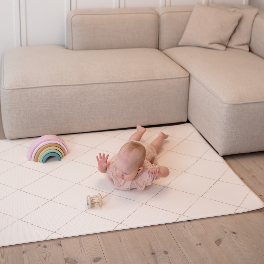 Atlas (store diamanter) legetæppe – vendbar skummåtte med moderne design og høj komfort