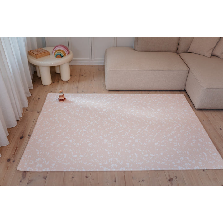 Rose Quartz (rosa/hvid) skumgulv – sikker og dekorativ legemåtte til børn i Stor størrelse