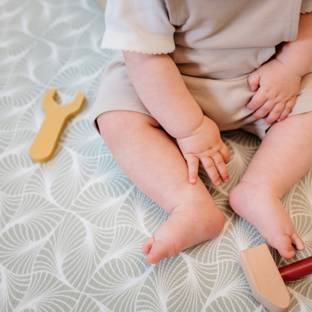 Thy (grøn) skumgulv – sikker og dekorativ legemåtte til børn i Rund størrelse