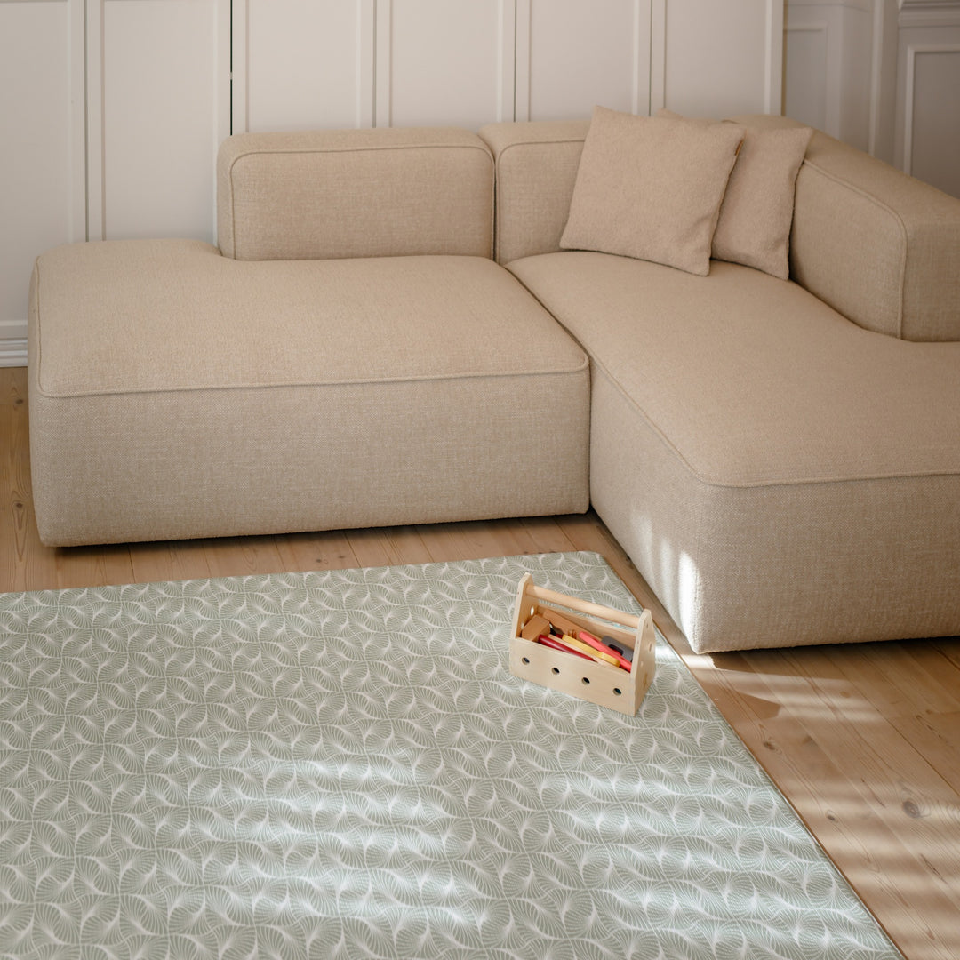 Thy (grøn) skumgulv – sikker og dekorativ legemåtte til børn i Kompakt størrelse