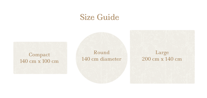 Alle størrelser af Little Ven legetæpper – stor, kompakt og rund skumgulv legemåtte i smukt skandinavisk design.